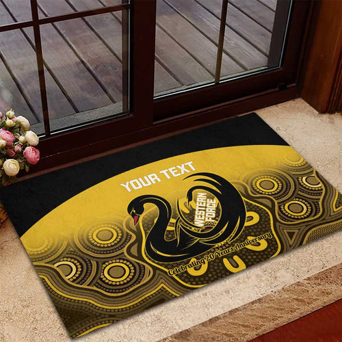 Custom Australia Western Force Rubber Doormat 20 Years Anniversary Aboriginal Yellow Version