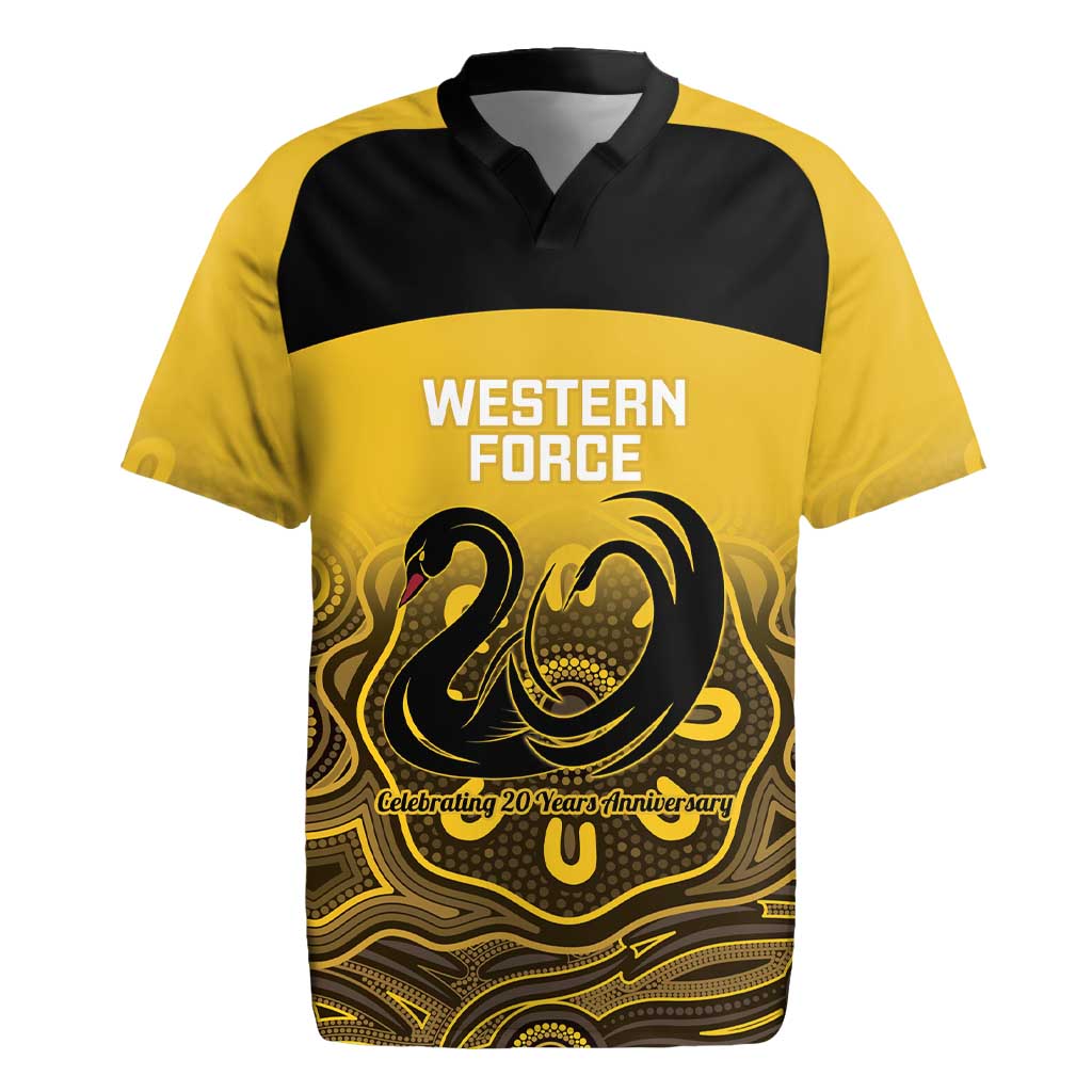 Custom Australia Western Force Rugby Jersey 20 Years Anniversary Aboriginal Yellow Version