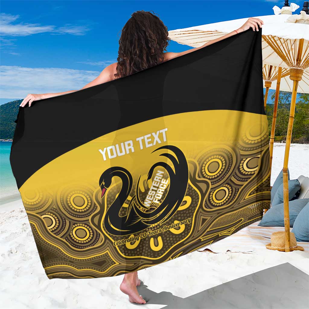 Custom Australia Western Force Sarong 20 Years Anniversary Aboriginal Yellow Version