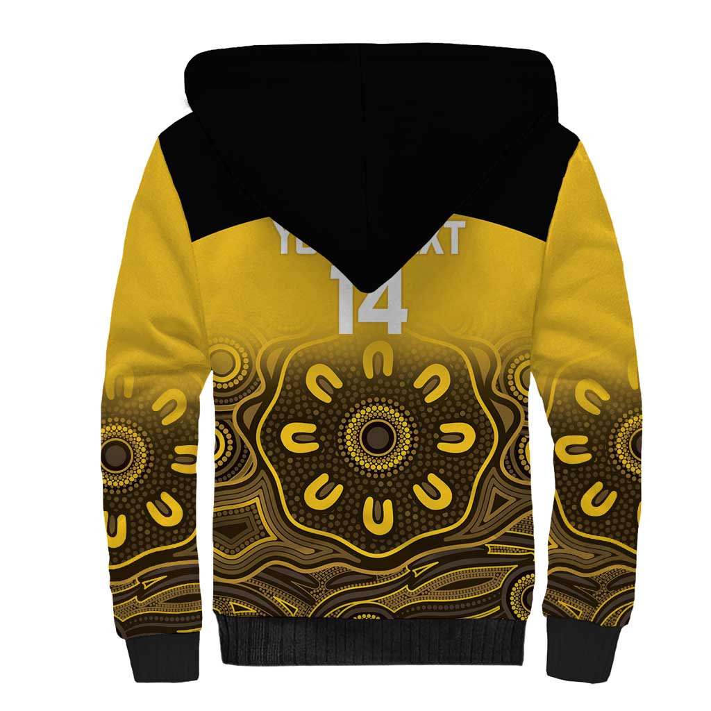Custom Australia Western Force Sherpa Hoodie 20 Years Anniversary Aboriginal Yellow Version