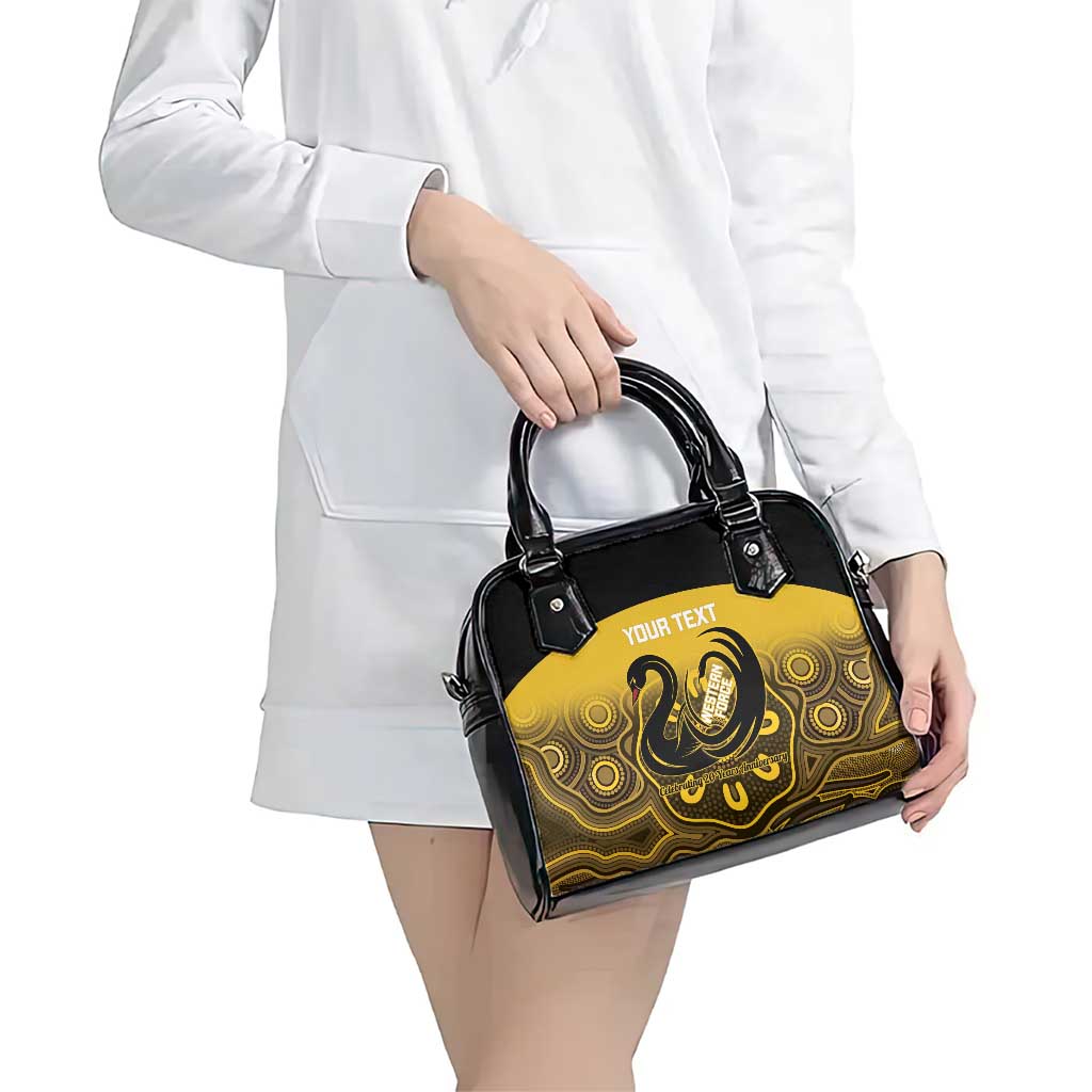 Custom Australia Western Force Shoulder Handbag 20 Years Anniversary Aboriginal Yellow Version