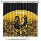 Custom Australia Western Force Shower Curtain 20 Years Anniversary Aboriginal Yellow Version