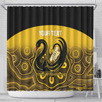 Custom Australia Western Force Shower Curtain 20 Years Anniversary Aboriginal Yellow Version