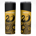 Custom Australia Western Force Skinny Tumbler 20 Years Anniversary Aboriginal Yellow Version