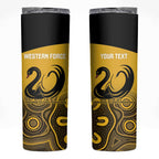 Custom Australia Western Force Skinny Tumbler 20 Years Anniversary Aboriginal Yellow Version
