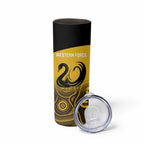 Custom Australia Western Force Skinny Tumbler 20 Years Anniversary Aboriginal Yellow Version