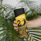 Custom Australia Western Force Skinny Tumbler 20 Years Anniversary Aboriginal Yellow Version