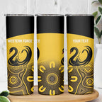 Custom Australia Western Force Skinny Tumbler 20 Years Anniversary Aboriginal Yellow Version