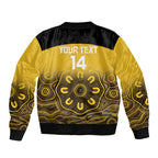Custom Australia Western Force Sleeve Zip Bomber Jacket 20 Years Anniversary Aboriginal Yellow Version