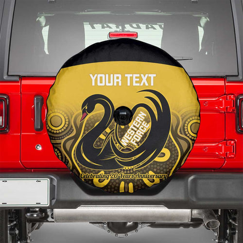 Custom Australia Western Force Spare Tire Cover 20 Years Anniversary Aboriginal Yellow Version