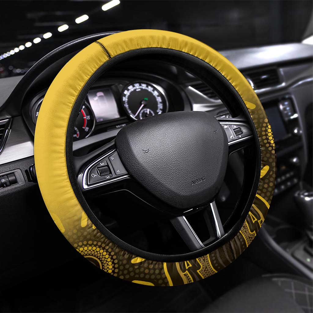 Australia Western Force Steering Wheel Cover 20 Years Anniversary Aboriginal Yellow Version