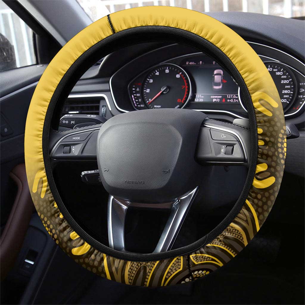 Australia Western Force Steering Wheel Cover 20 Years Anniversary Aboriginal Yellow Version