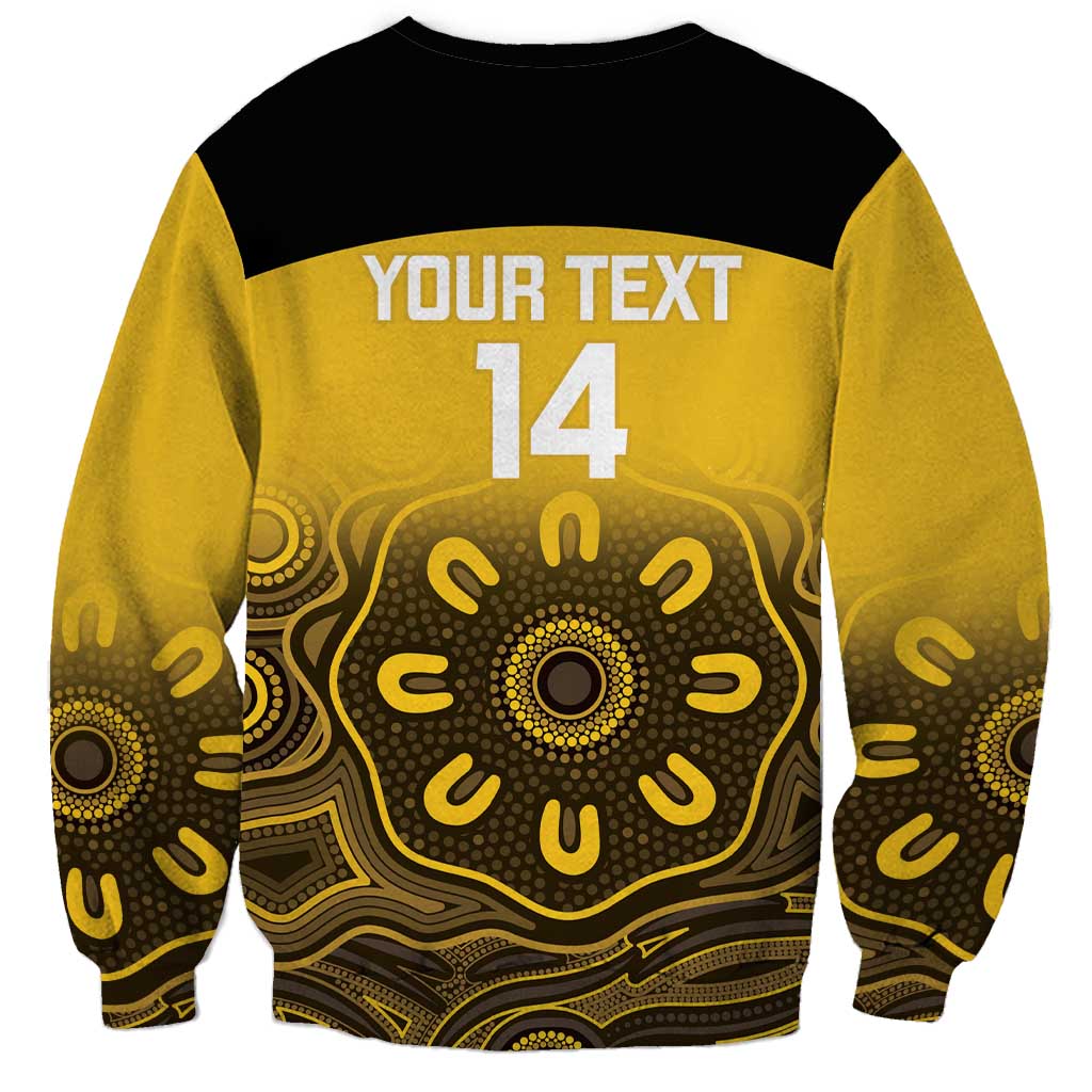 Custom Australia Western Force Sweatshirt 20 Years Anniversary Aboriginal Yellow Version