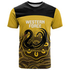 Custom Australia Western Force T Shirt 20 Years Anniversary Aboriginal Yellow Version
