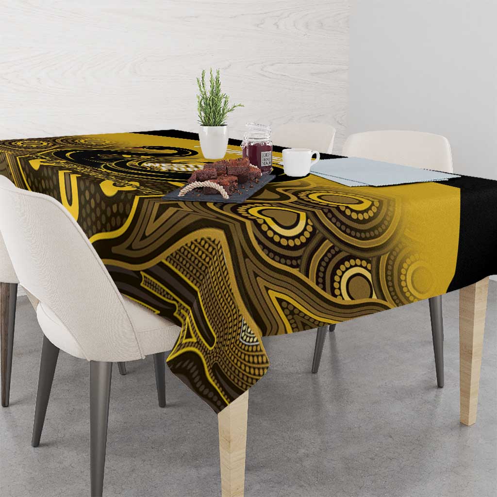 Custom Australia Western Force Tablecloth 20 Years Anniversary Aboriginal Yellow Version