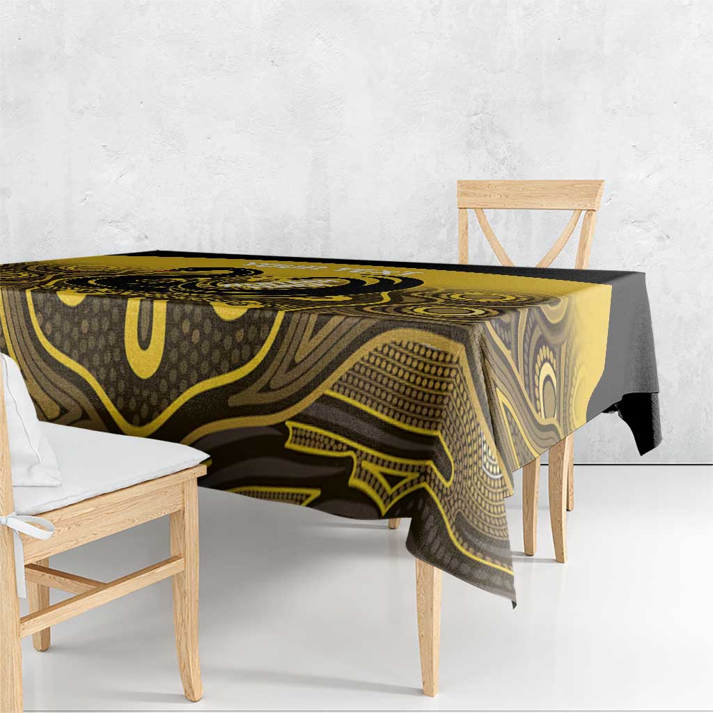 Custom Australia Western Force Tablecloth 20 Years Anniversary Aboriginal Yellow Version
