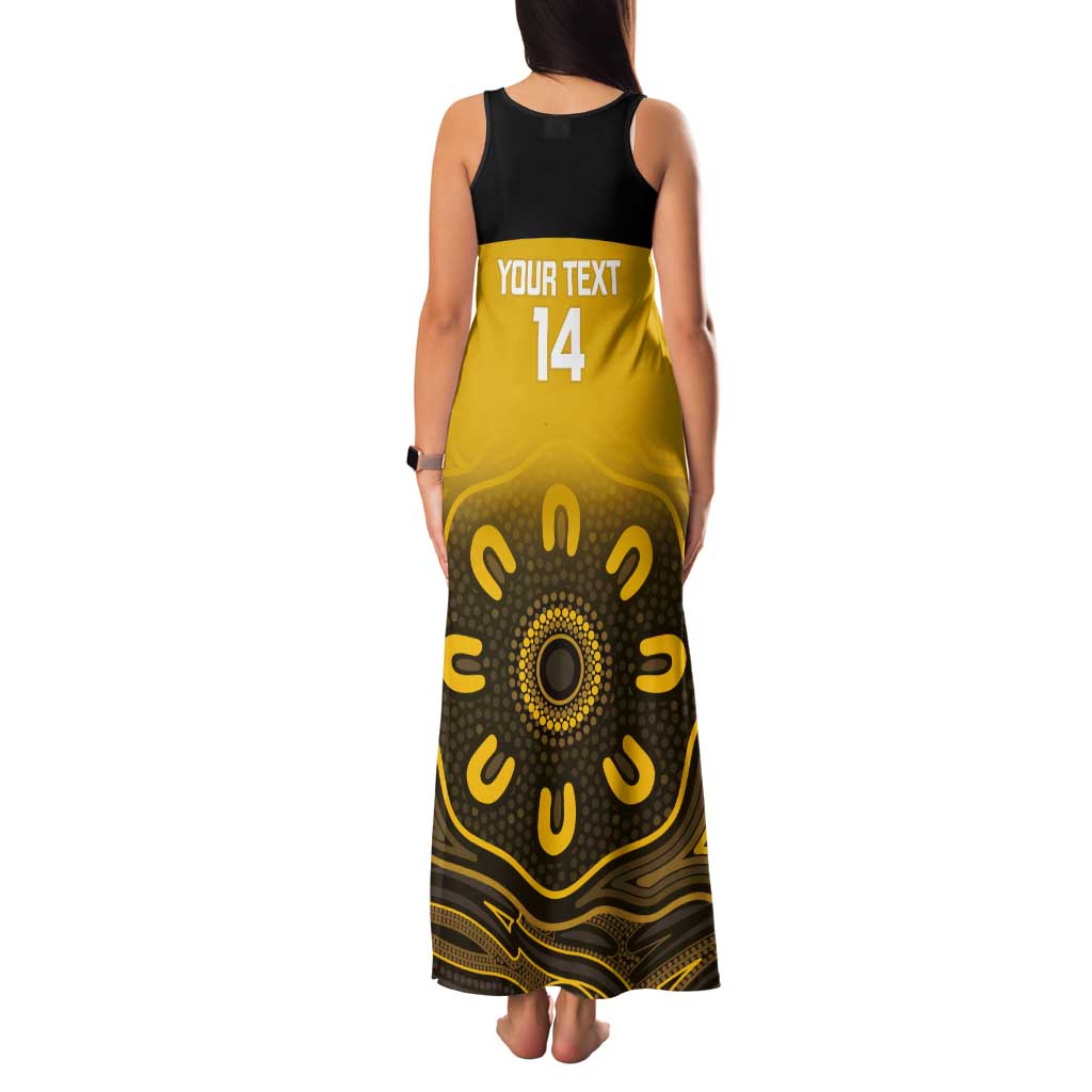 Custom Australia Western Force Tank Maxi Dress 20 Years Anniversary Aboriginal Yellow Version
