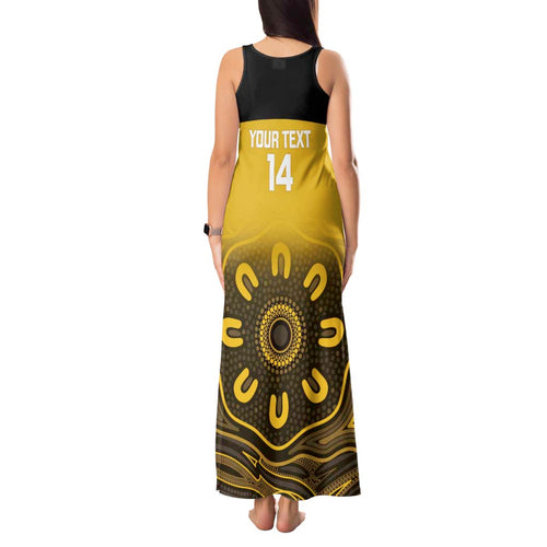 Custom Australia Western Force Tank Maxi Dress 20 Years Anniversary Aboriginal Yellow Version