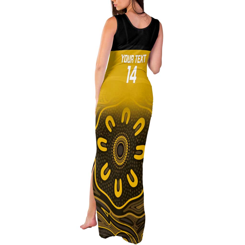 Custom Australia Western Force Tank Maxi Dress 20 Years Anniversary Aboriginal Yellow Version