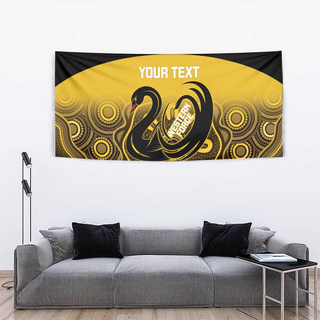 Custom Australia Western Force Tapestry 20 Years Anniversary Aboriginal Yellow Version