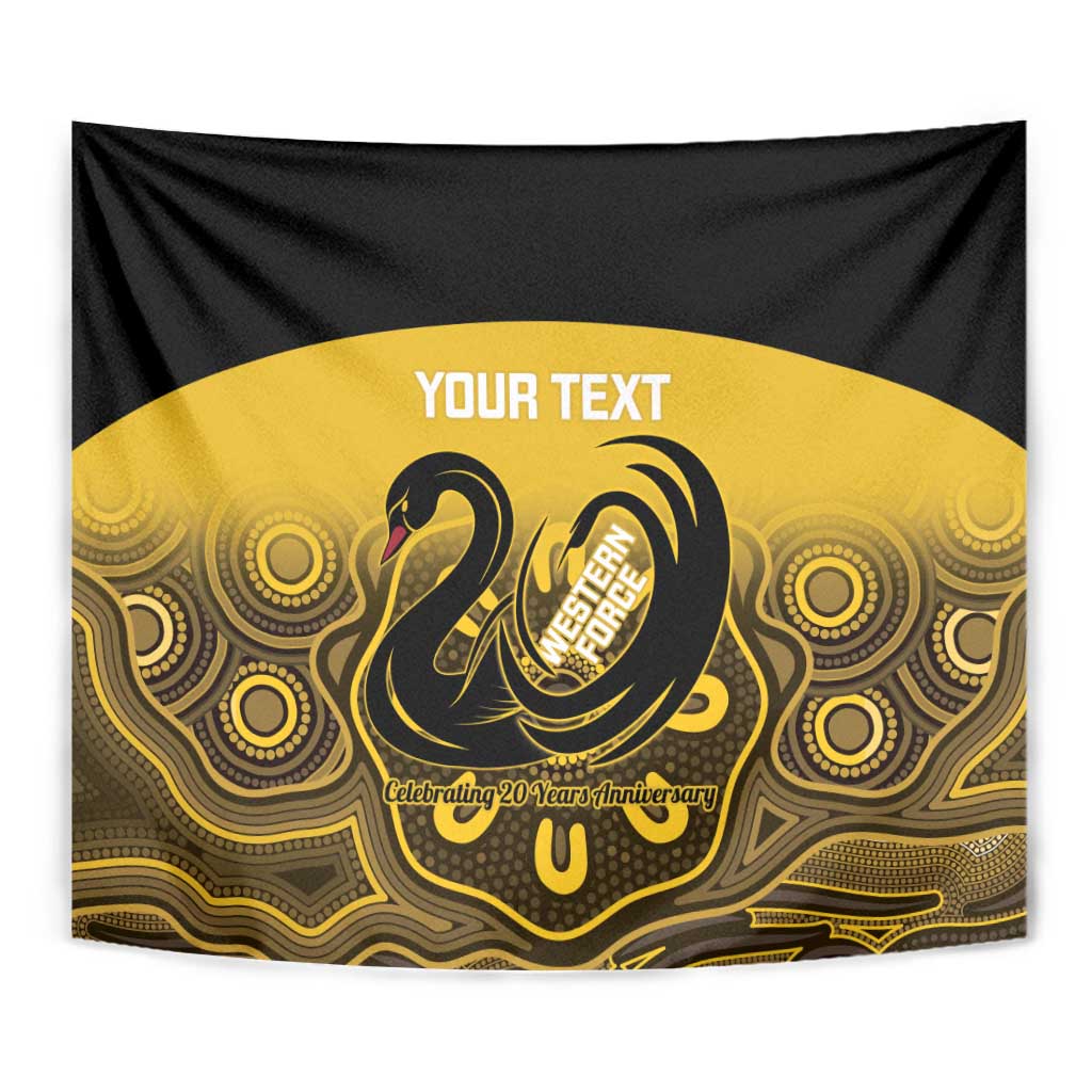 Custom Australia Western Force Tapestry 20 Years Anniversary Aboriginal Yellow Version