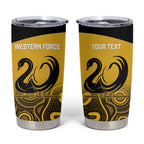 Custom Australia Western Force Tumbler Cup 20 Years Anniversary Aboriginal Yellow Version