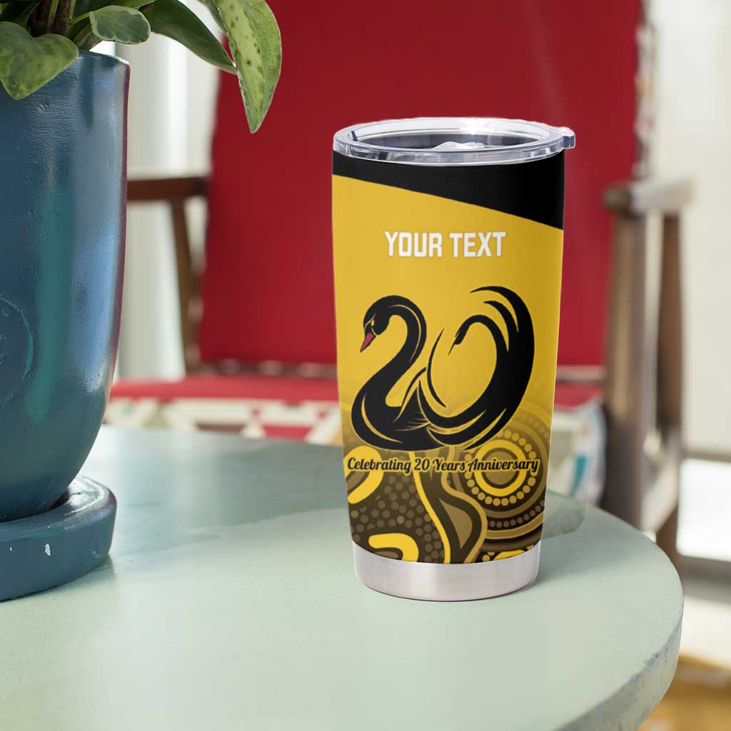 Custom Australia Western Force Tumbler Cup 20 Years Anniversary Aboriginal Yellow Version
