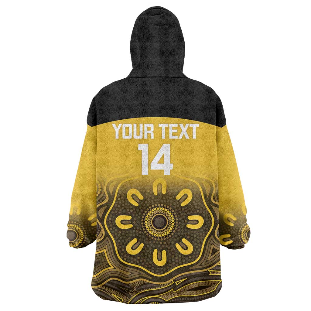 Custom Australia Western Force Wearable Blanket Hoodie 20 Years Anniversary Aboriginal Yellow Version