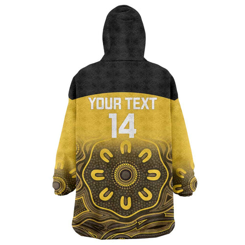 Custom Australia Western Force Wearable Blanket Hoodie 20 Years Anniversary Aboriginal Yellow Version