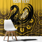 Custom Australia Western Force Window Curtain 20 Years Anniversary Aboriginal Yellow Version