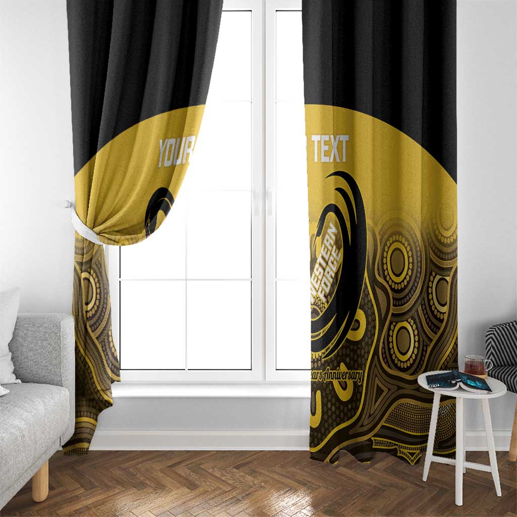 Custom Australia Western Force Window Curtain 20 Years Anniversary Aboriginal Yellow Version
