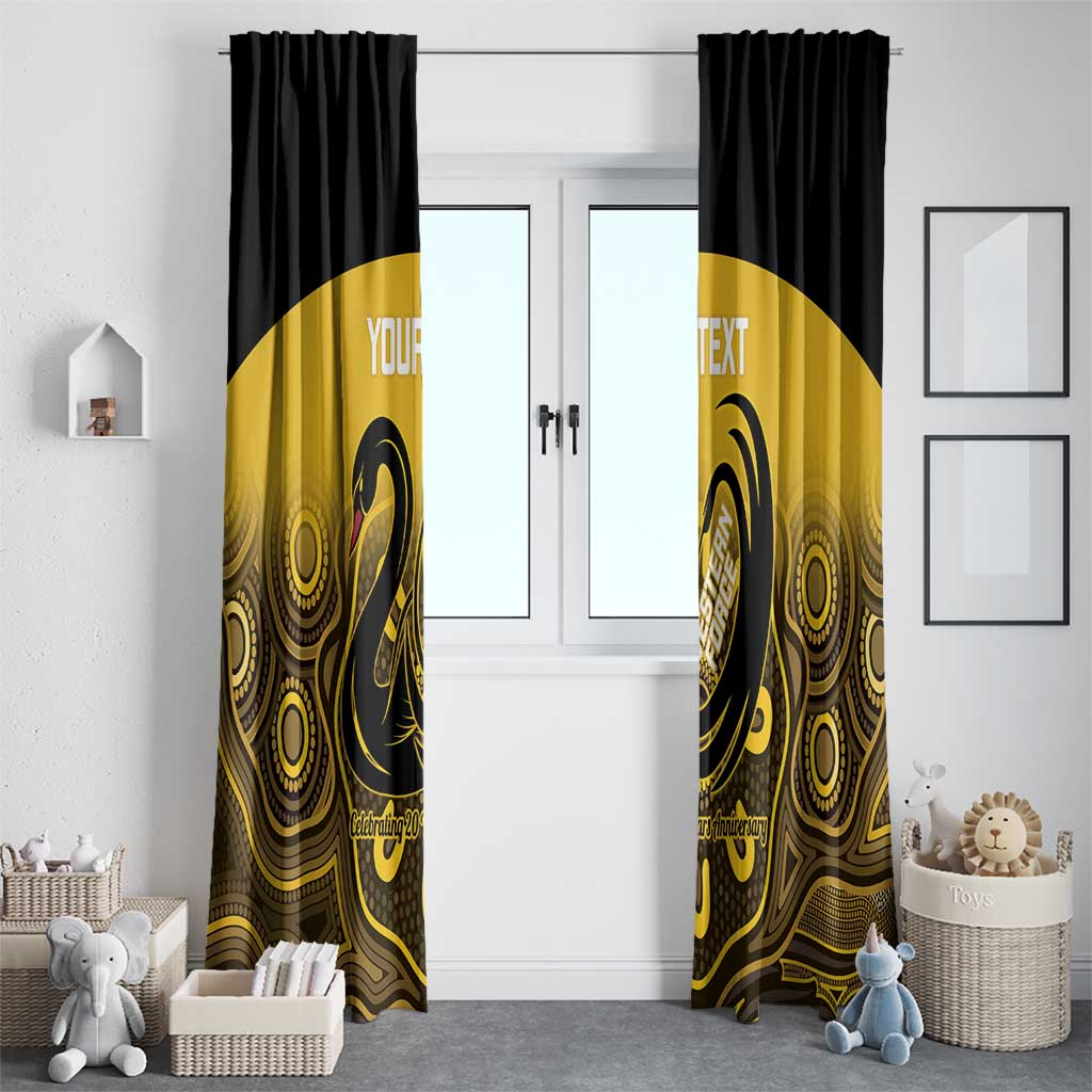 Custom Australia Western Force Window Curtain 20 Years Anniversary Aboriginal Yellow Version