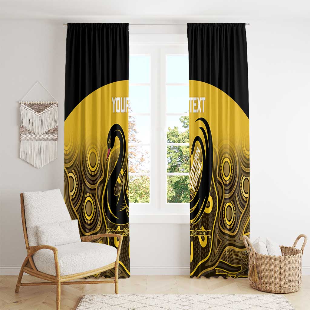 Custom Australia Western Force Window Curtain 20 Years Anniversary Aboriginal Yellow Version