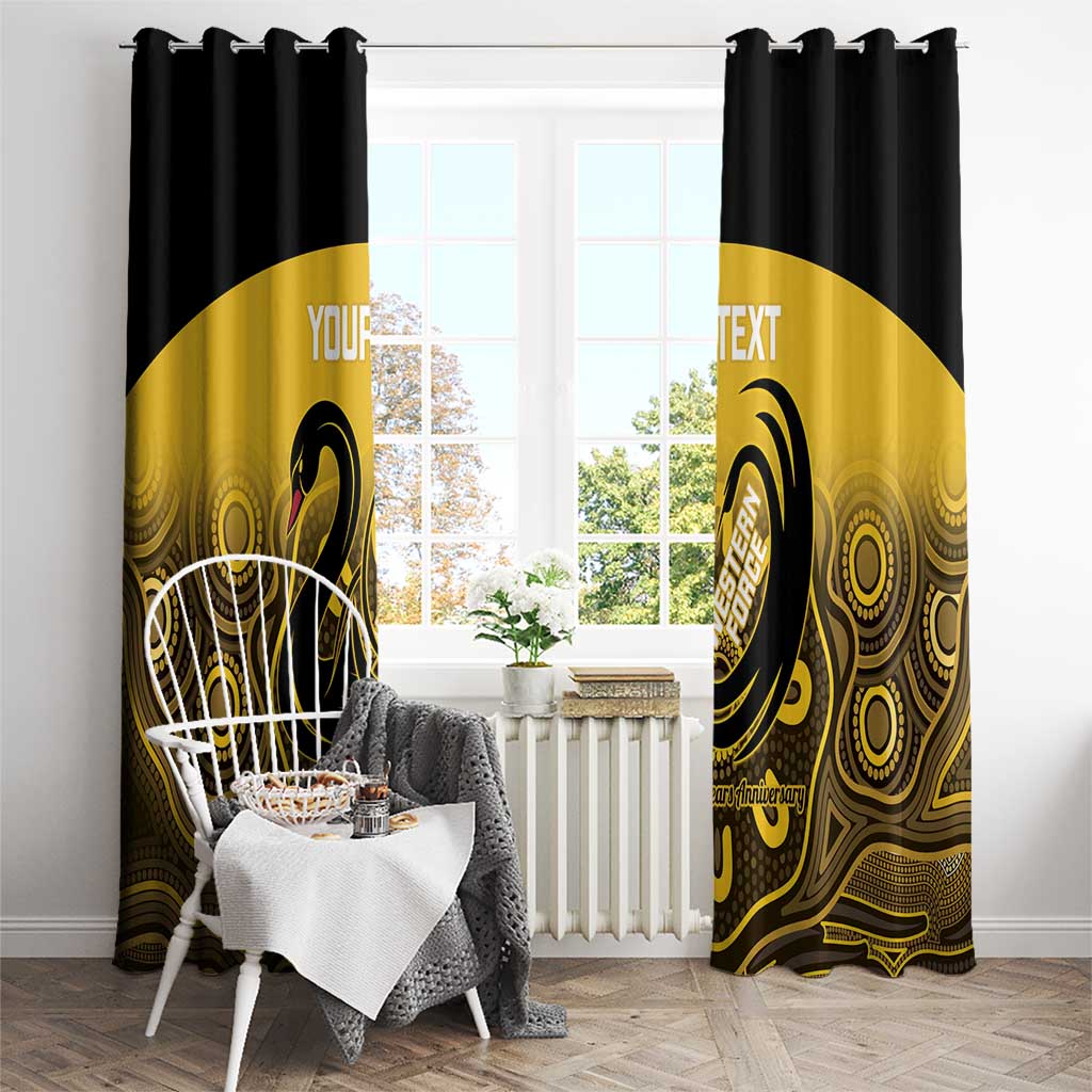 Custom Australia Western Force Window Curtain 20 Years Anniversary Aboriginal Yellow Version