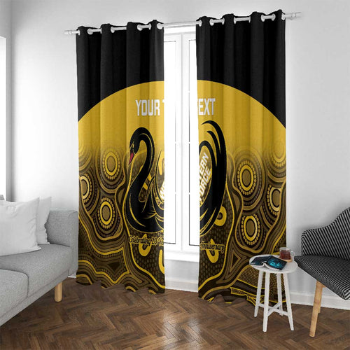 Custom Australia Western Force Window Curtain 20 Years Anniversary Aboriginal Yellow Version