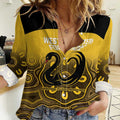 Custom Australia Western Force Women Casual Shirt 20 Years Anniversary Aboriginal Yellow Version