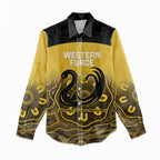 Custom Australia Western Force Women Casual Shirt 20 Years Anniversary Aboriginal Yellow Version