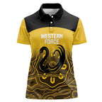 Custom Australia Western Force Women Polo Shirt 20 Years Anniversary Aboriginal Yellow Version