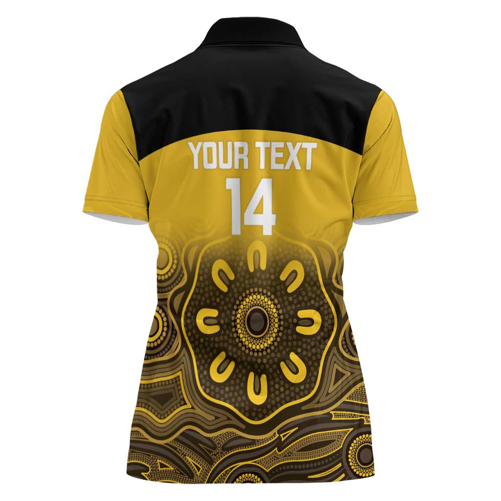 Custom Australia Western Force Women Polo Shirt 20 Years Anniversary Aboriginal Yellow Version