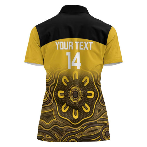 Custom Australia Western Force Women Polo Shirt 20 Years Anniversary Aboriginal Yellow Version