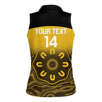 Custom Australia Western Force Women Sleeveless Polo Shirt 20 Years Anniversary Aboriginal Yellow Version