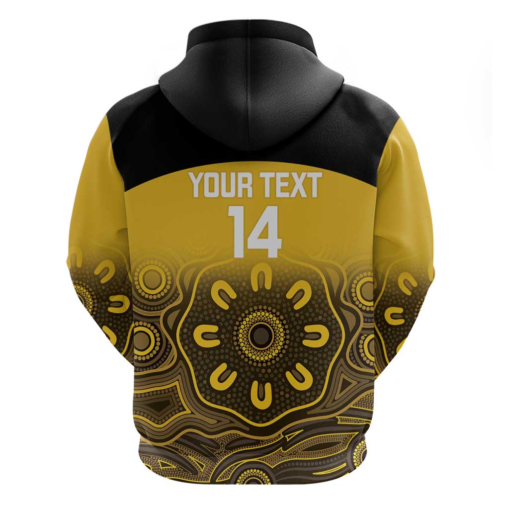 Custom Australia Western Force Zip Hoodie 20 Years Anniversary Aboriginal Yellow Version