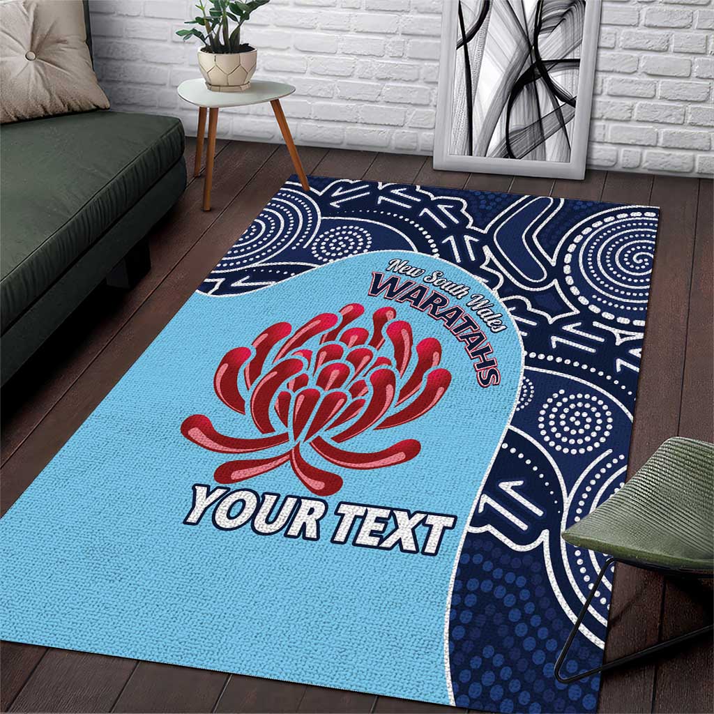 Custom Australia NSW Waratahs Area Rug Go Champions Aboriginal Art