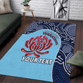 Custom Australia NSW Waratahs Area Rug Go Champions Aboriginal Art
