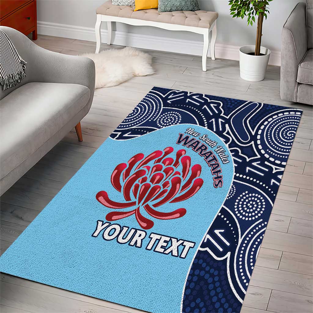 Custom Australia NSW Waratahs Area Rug Go Champions Aboriginal Art