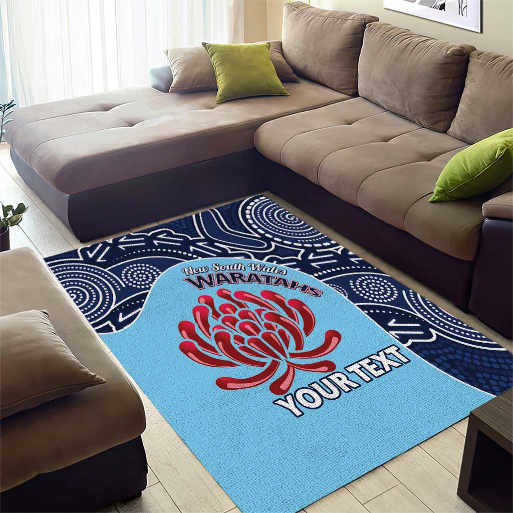 Custom Australia NSW Waratahs Area Rug Go Champions Aboriginal Art