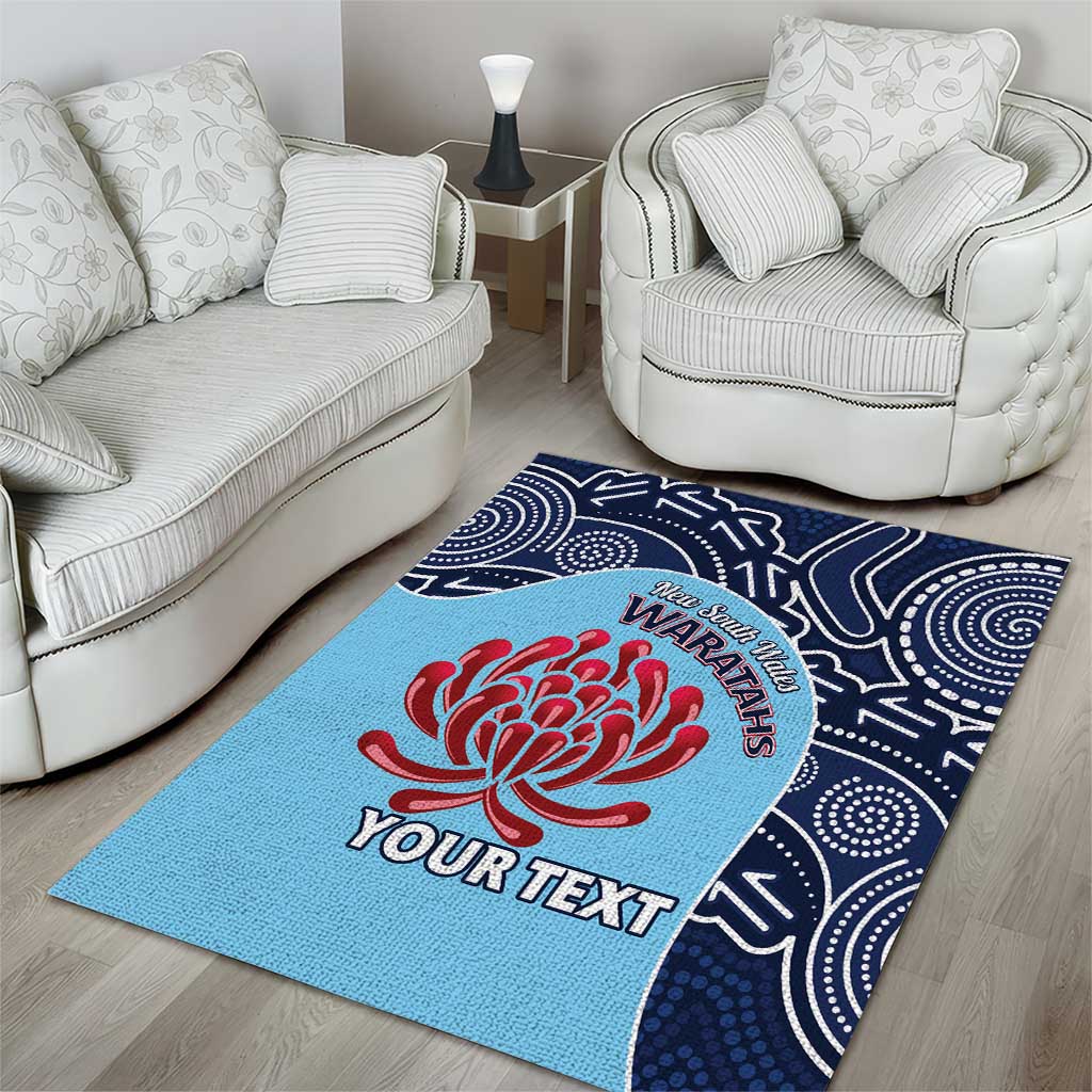 Custom Australia NSW Waratahs Area Rug Go Champions Aboriginal Art