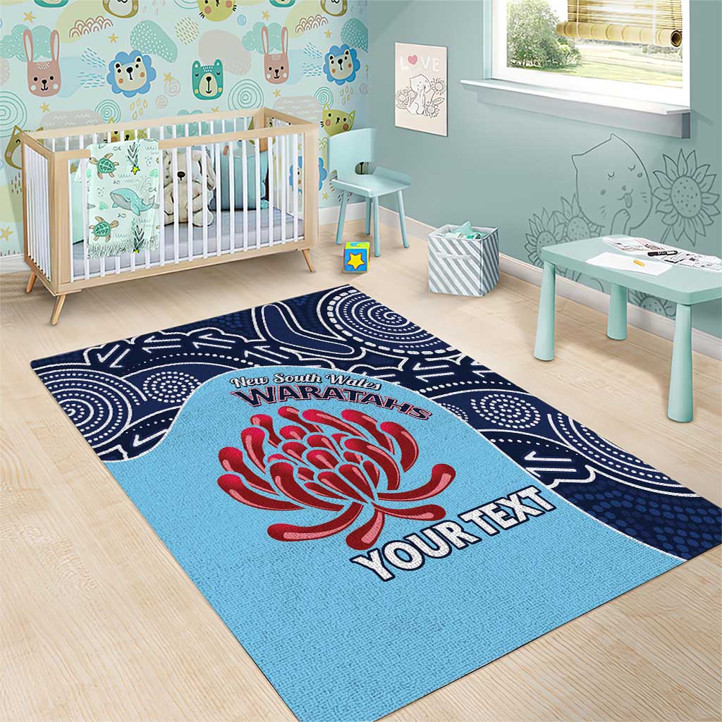 Custom Australia NSW Waratahs Area Rug Go Champions Aboriginal Art