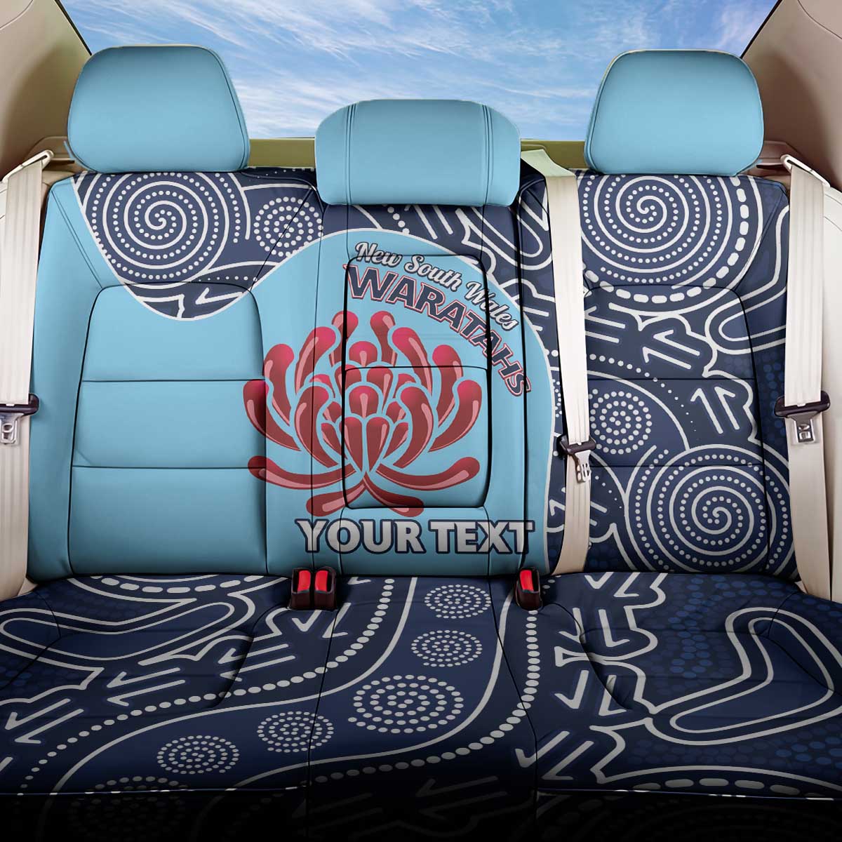 Custom Australia NSW Waratahs Back Car Seat Cover Go Champions Aboriginal Art