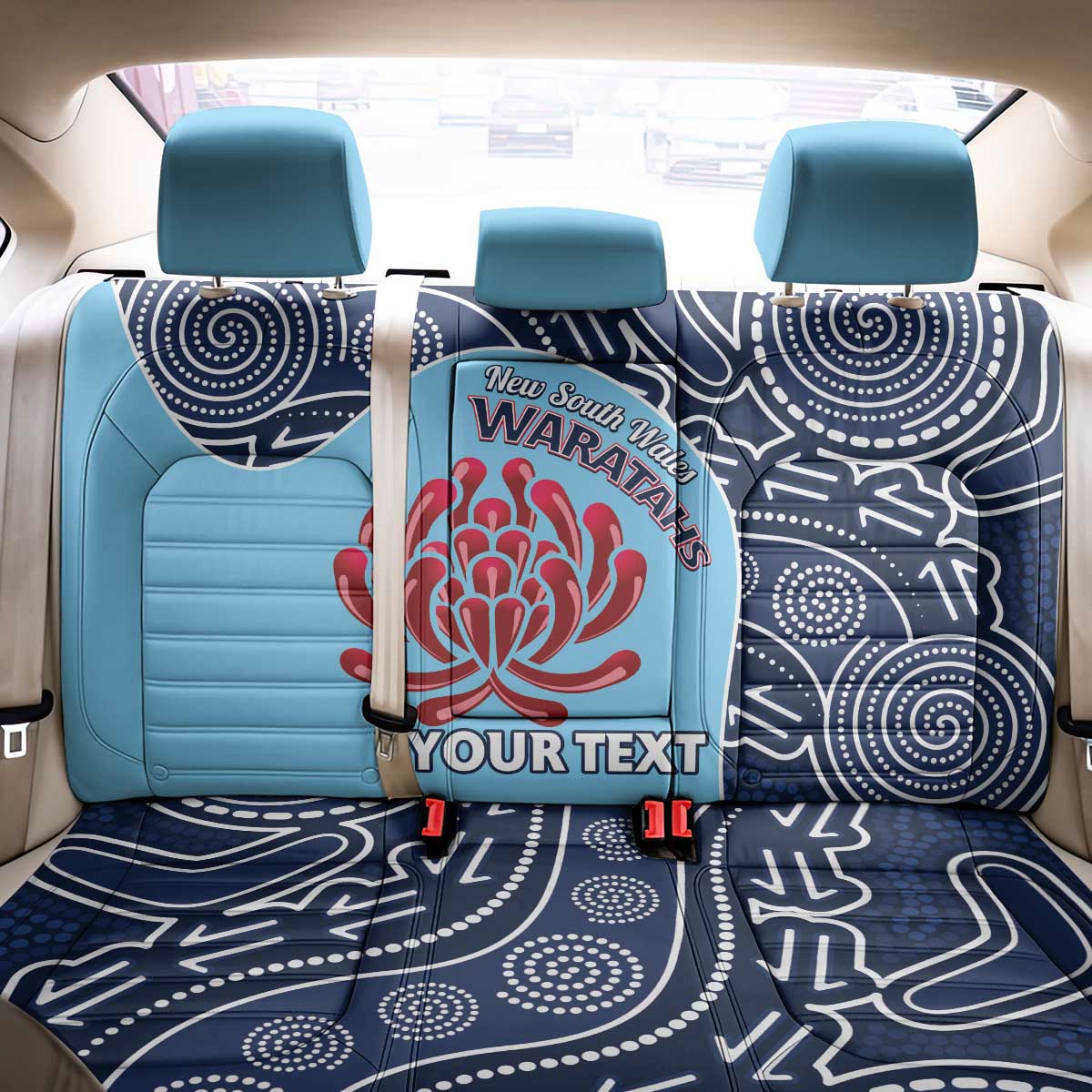 Custom Australia NSW Waratahs Back Car Seat Cover Go Champions Aboriginal Art